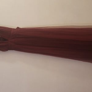 Elegant Burgundy Evening Gown